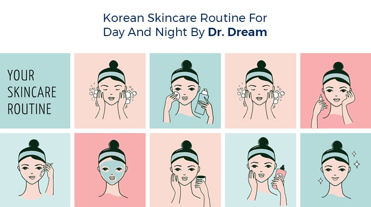 Korean skin care day night routine